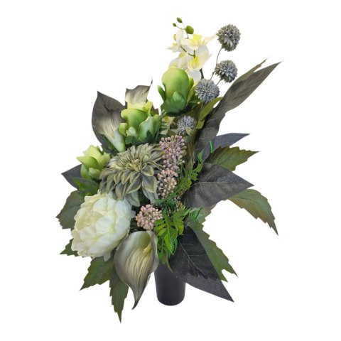 Bukiet flakon stroik na cmentarz kompozycja kwiatowa na wszystkich świętych