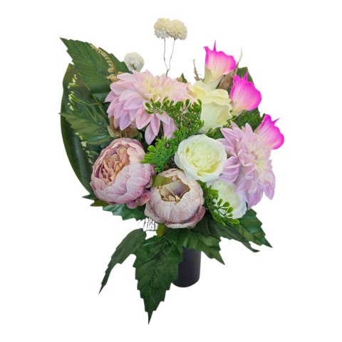 Bukiet flakon wkład do wazonu stroik na cmentarz sztuczne kwiaty