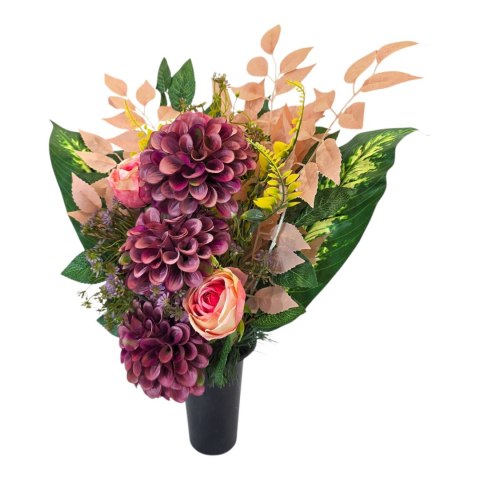 Bukiet flakon wkład stroik na cmentarz kompozycja kwiatowa cynie