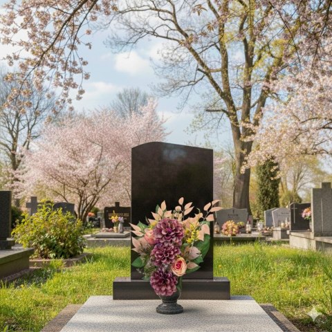 Bukiet flakon wkład stroik na cmentarz kompozycja kwiatowa cynie