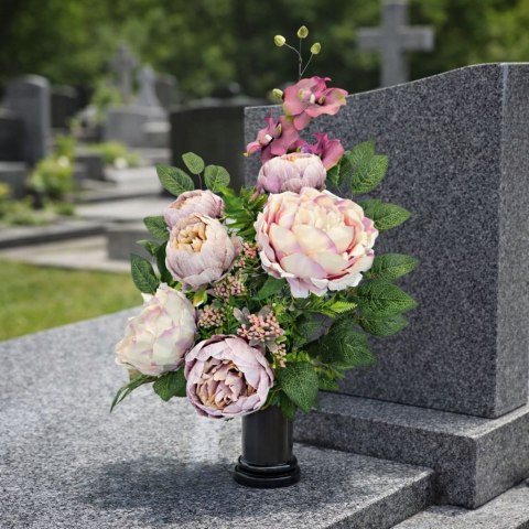 Bukiet wkład do wazonu flakon stroik na cmentarz sztuczne kwiaty