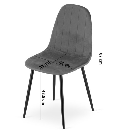 Krzesło PADVA - aksamit beż jasny / nogi dąb x 1