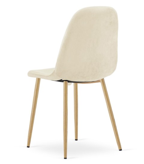 Krzesło PADVA - aksamit beż jasny / nogi dąb x 1