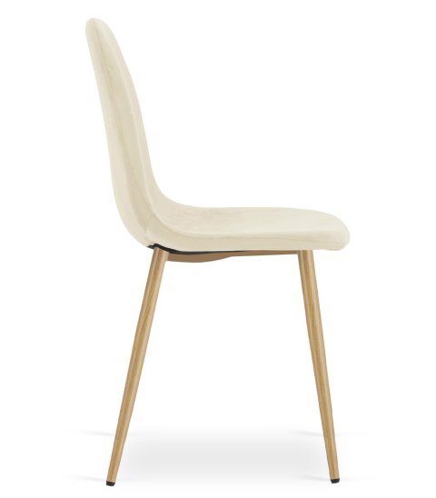 Krzesło PADVA - aksamit beż jasny / nogi dąb x 2