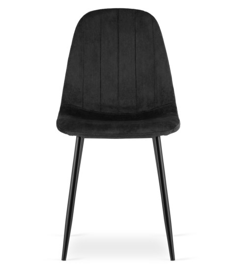 Krzesło PADVA - aksamit czarny / nogi czarne x 1