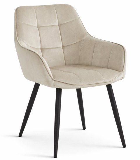 Krzesło VARSI - aksamit beż / nogi czarne x 2
