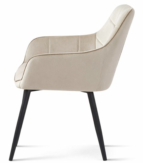 Krzesło VARSI - aksamit beż / nogi czarne x 2