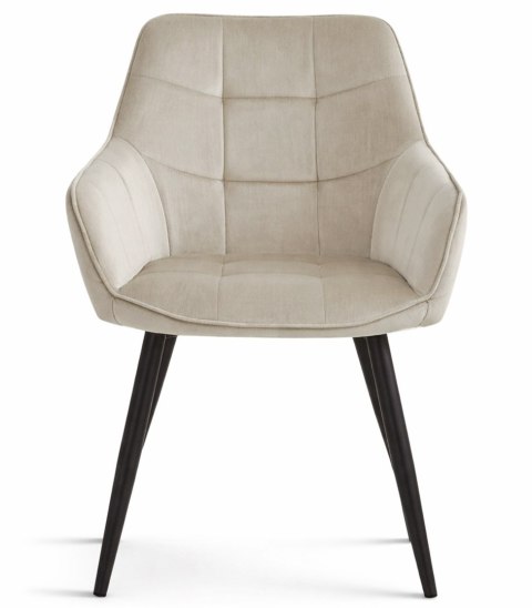 Krzesło VARSI - aksamit beż / nogi czarne x 2