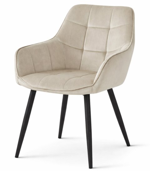 Krzesło VARSI - aksamit beż / nogi czarne x 2