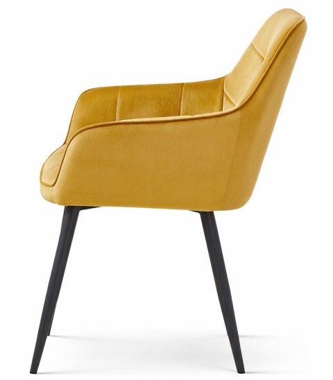Krzesło VARSI - aksamit curry / nogi czarne x 2