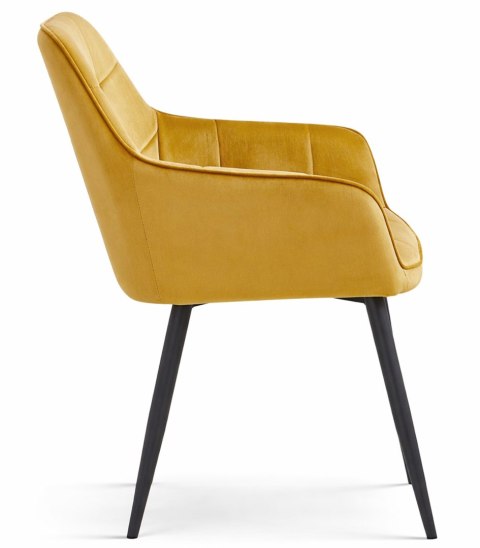 Krzesło VARSI - aksamit curry / nogi czarne x 2