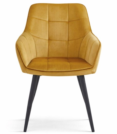 Krzesło VARSI - aksamit curry / nogi czarne x 2