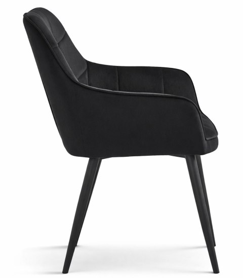 Krzesło VARSI - aksamit czarny / nogi czarne x 1