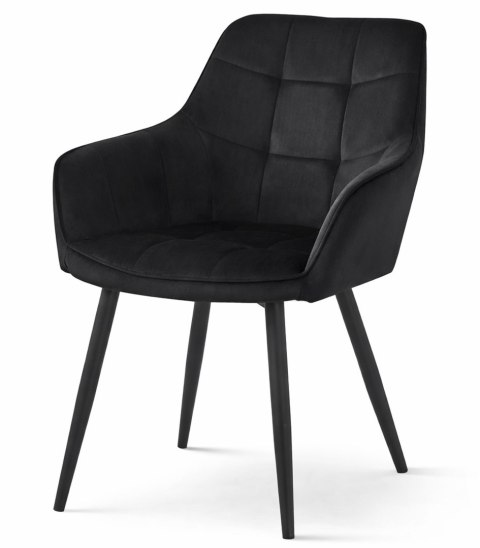Krzesło VARSI - aksamit czarny / nogi czarne x 1