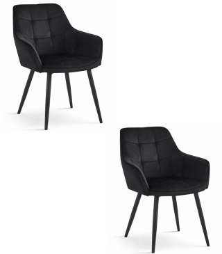 Krzesło VARSI - aksamit czarny / nogi czarne x 2