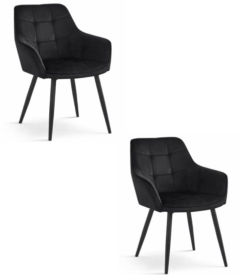 Krzesło VARSI - aksamit czarny / nogi czarne x 2