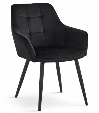 Krzesło VARSI - aksamit czarny / nogi czarne x 2
