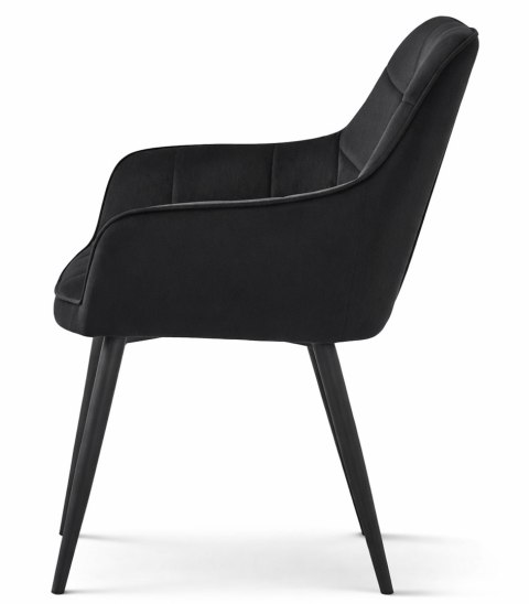 Krzesło VARSI - aksamit czarny / nogi czarne x 2