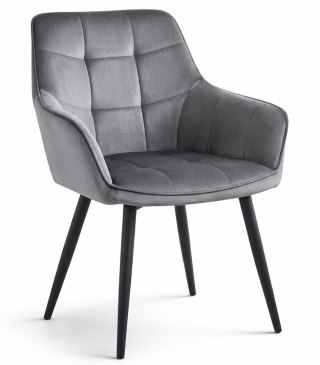 Krzesło VARSI - aksamit szary ciemny / nogi czarne x 1