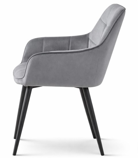 Krzesło VARSI - aksamit szary ciemny / nogi czarne x 1