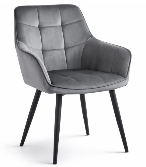 Krzesło VARSI - aksamit szary ciemny / nogi czarne x 2