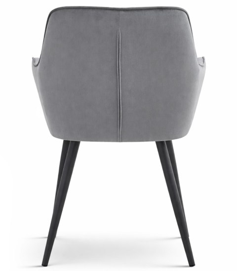 Krzesło VARSI - aksamit szary ciemny / nogi czarne x 2