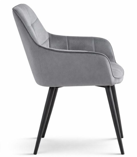 Krzesło VARSI - aksamit szary ciemny / nogi czarne x 2