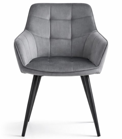 Krzesło VARSI - aksamit szary ciemny / nogi czarne x 2