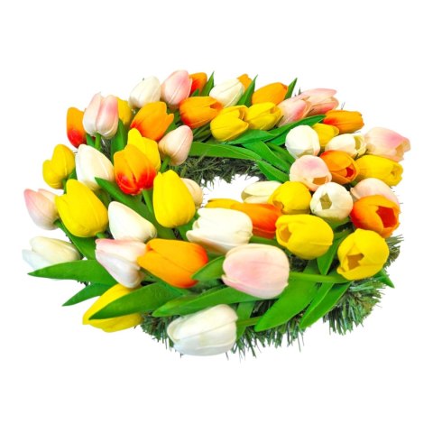 Premium wiosenny wianek na drzwi tulipany stroik dekoracja domu