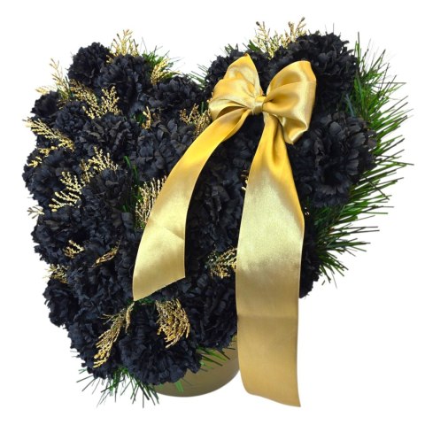 Serce stroik na cmentarz grób sztuczne kwiaty na pomnik goździki