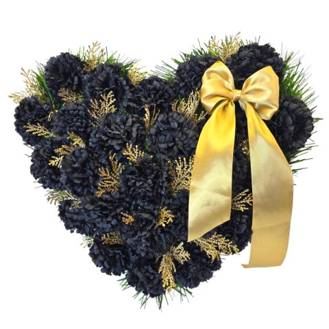 Serce stroik na cmentarz grób sztuczne kwiaty na pomnik goździki