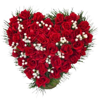 Serce stroik na cmentarz grób sztuczne kwiaty na pomnik róże