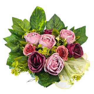 Stroik na cmentarz kompozycja kwiatowa na grób miska z obciążeniem