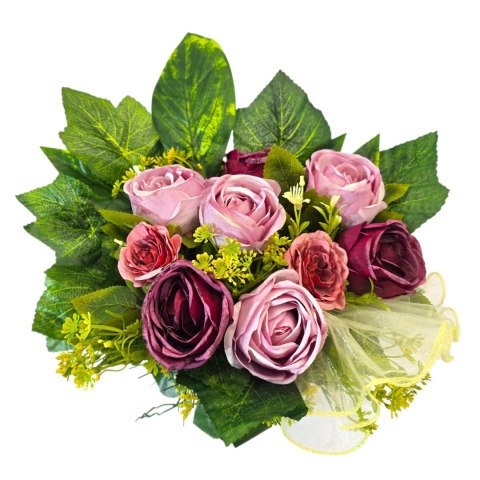 Stroik na cmentarz kompozycja kwiatowa na grób miska z obciążeniem