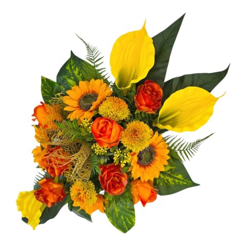 Stroik na cmentarz kompozycja kwiatowa na grób miska z obciążeniem