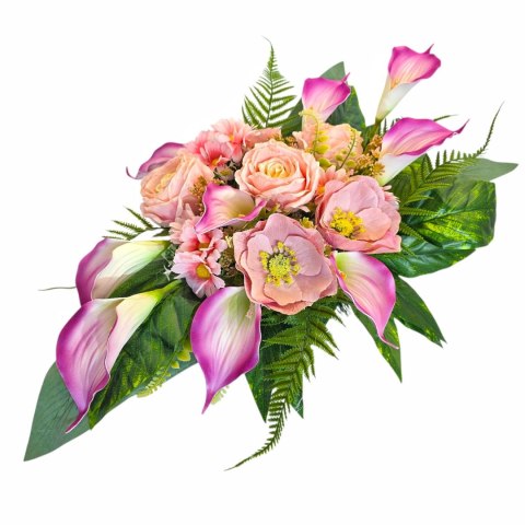 Stroik na cmentarz kompozycja kwiatowa na grób miska z obciążeniem