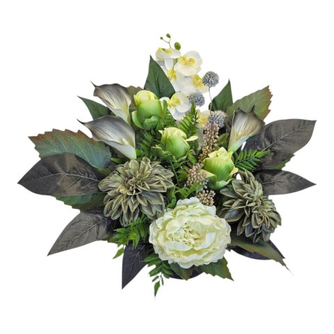 Stroik na cmentarz kompozycja kwiatowa na grób miska