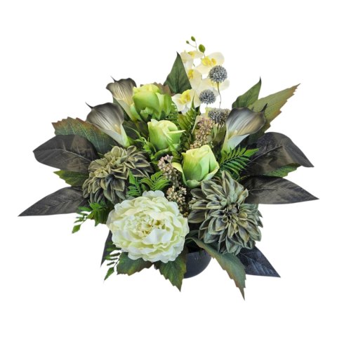 Stroik na cmentarz kompozycja kwiatowa na grób miska