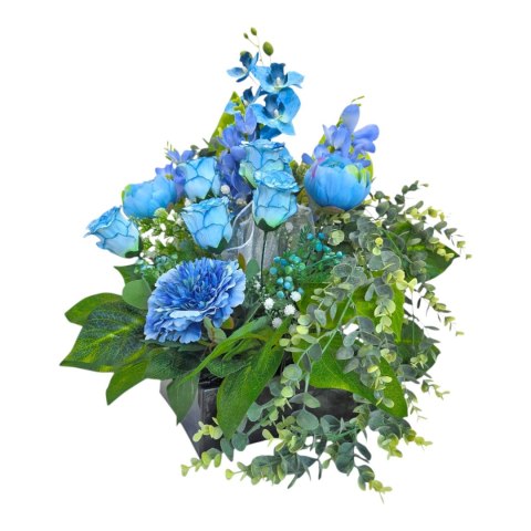 Stroik na cmentarz na kwadracie kompozycja kwiatowa na grób z obciążeniem