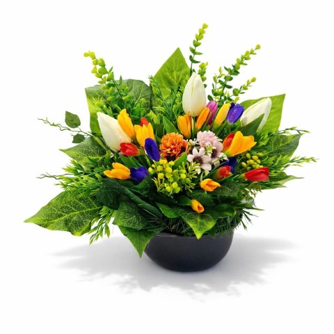 Wiosenny stroik na cmentarz grób pomnik kompozycja kwiatowa