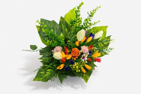 Wiosenny stroik na cmentarz grób pomnik kompozycja kwiatowa