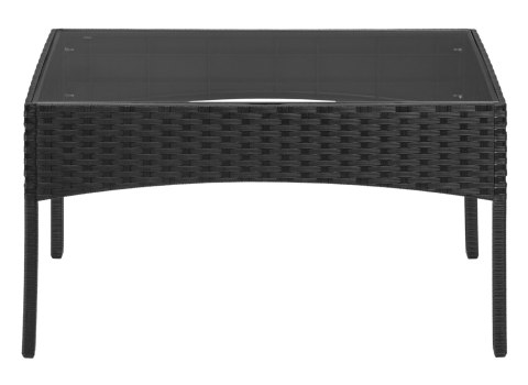 Zestaw mebli ogrodowych CAMELIA czarna czarne poduszki