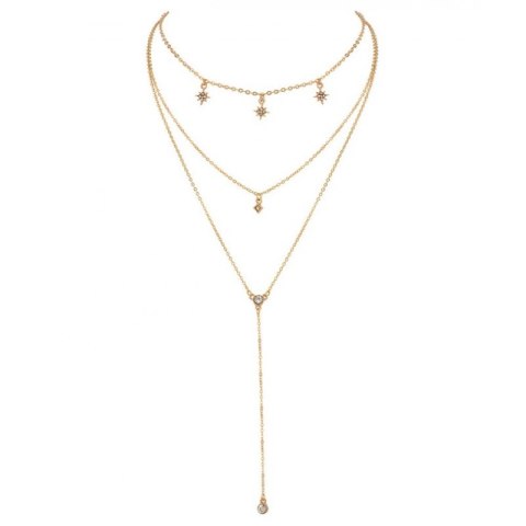 Długi naszyjnik multi delikatny gwiazdki N750