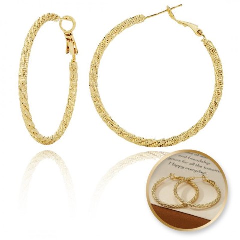 Kolczyki KOŁA ze stali szlachetnej platerowane 14k złote KST3335