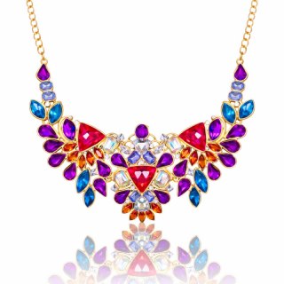 Efektowny naszyjnik, KOLIA Kolorowe Kryształy N1087KOL