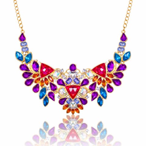 Efektowny naszyjnik, KOLIA Kolorowe Kryształy N1087KOL