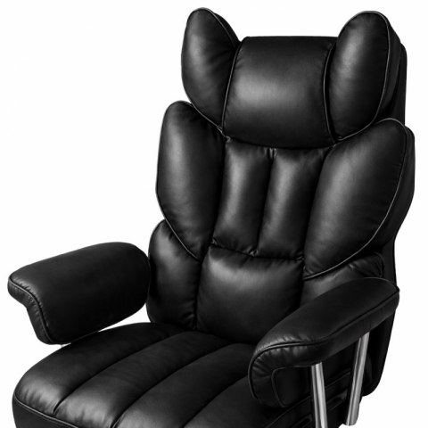 Fotel biurowy obrotowy RELAX PRO z podnóżkiem - ecoskóra czarny KO50CZ
