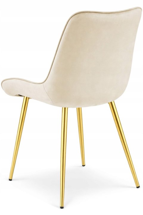 Krzesło BERA - aksamit beż jasny / nogi złote x 3