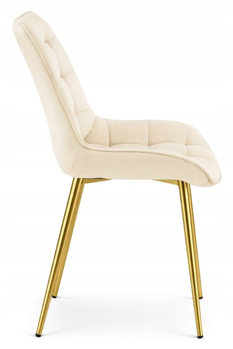Krzesło BERA - aksamit beż jasny / nogi złote x 3