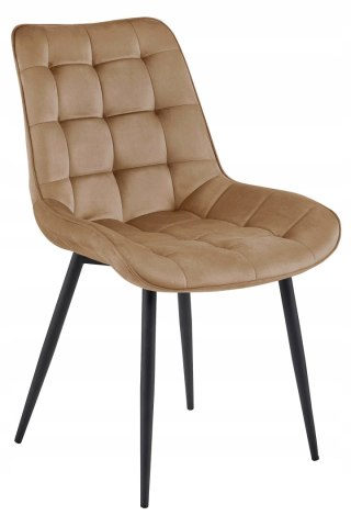 Krzesło BERA - aksamit brąz / nogi czarne x 3